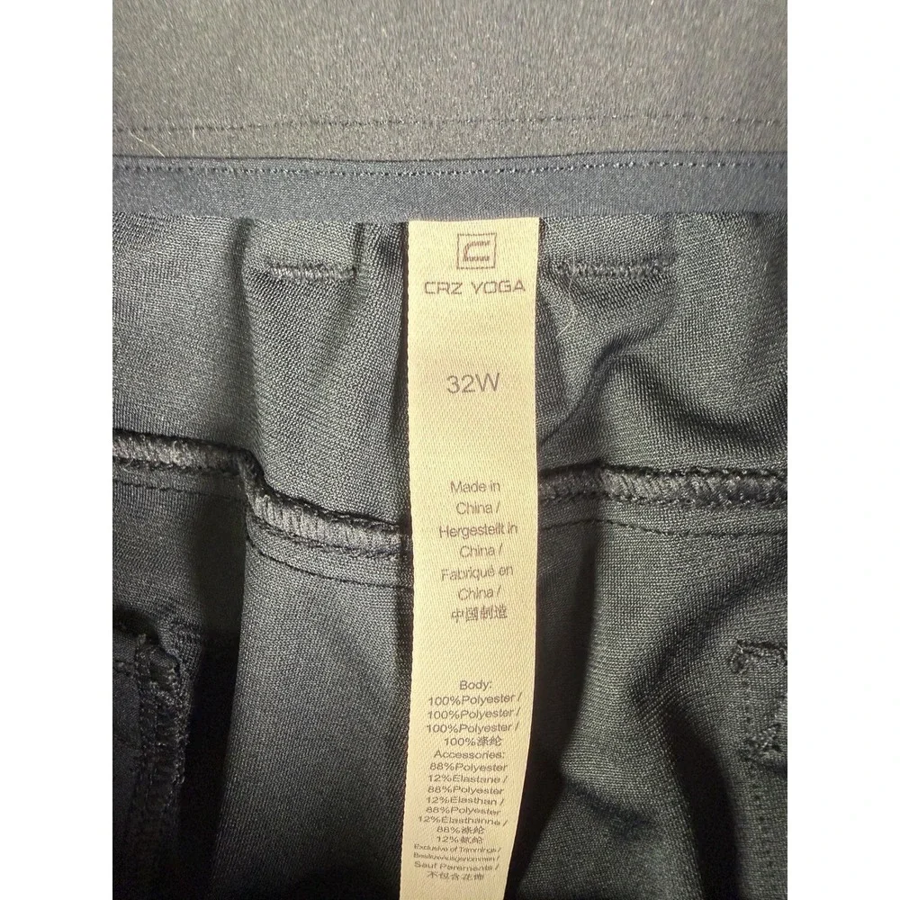 CRZ Yoga Pants Men's 32x29 Obsidian Performance Stretch Chino Golf Commuter